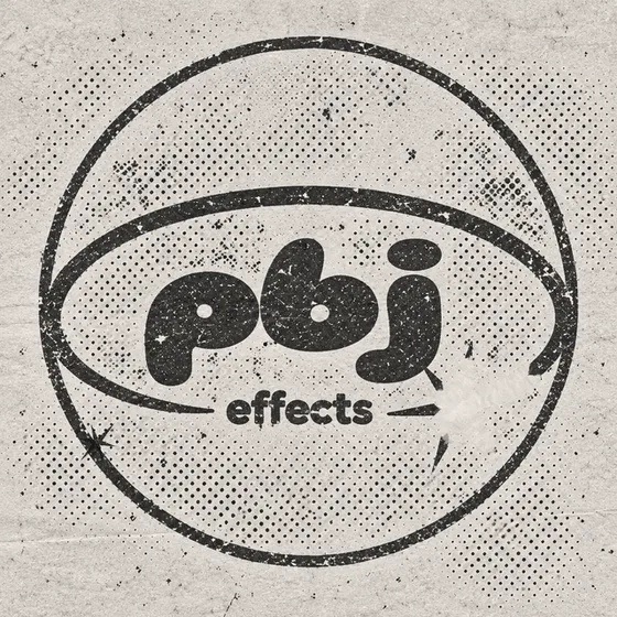 PBJ Effects circular stamp logo with a star orbiting the ring